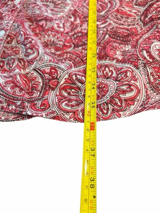 Talbots Pink & White Paisley Button-Front Cover Up - Picture 5 of 6